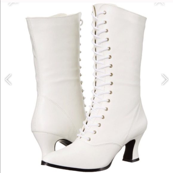 white victorian boots